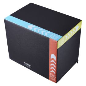 3 in 1 Plyometric Jump Box, 30/24/20 Inch Cotton Plyo Box, Platform & Jumping Agility Box