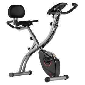 Folding Exercise Bike, Foldable Fitness Stationary Bike, Adjustable Magnetic Resistance Stationary Bike
