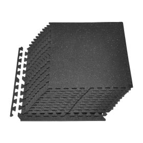 Puzzle Exercise Mat, 24 PCS Fitness Equipment Mats, 24 x 24 x 0.4 in, High-Density EVA Foam Mats Set, Interlocking Rubber Soft Tiles (blocks: 24 pcs, Thickness: 0.4 inch)