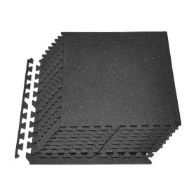 Puzzle Exercise Mat, 12 PCS Fitness Equipment Mats, 24 x 24 x 0.4 in, High-Density EVA Foam Mats Set, Interlocking Rubber Soft Tiles (blocks: 12 pcs, Thickness: 0.4 inch)
