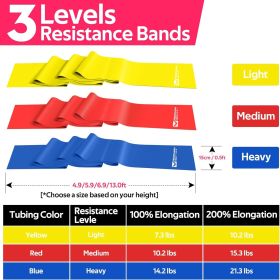 Resistance Bands for Working Out, Exercise Bands for Physical Therapy, Stretch, Recovery, Pilates, Rehab, Strength Training and Yoga Starter Set (Color: 1-Yellow,Red,Blue)