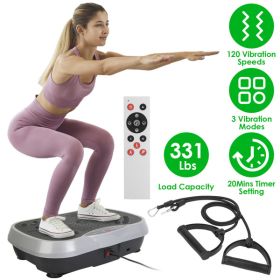 Vibration Exercise Machine With Resistant Bands Remote Control Whole Body Vibration Platform Workout Equipment Home Fitness Training Equipment Fo (Color: as picture)